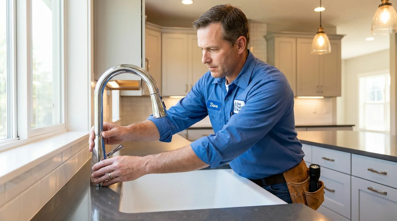 Kitchen faucet installation by Johns Plumbing LLC in Langdon