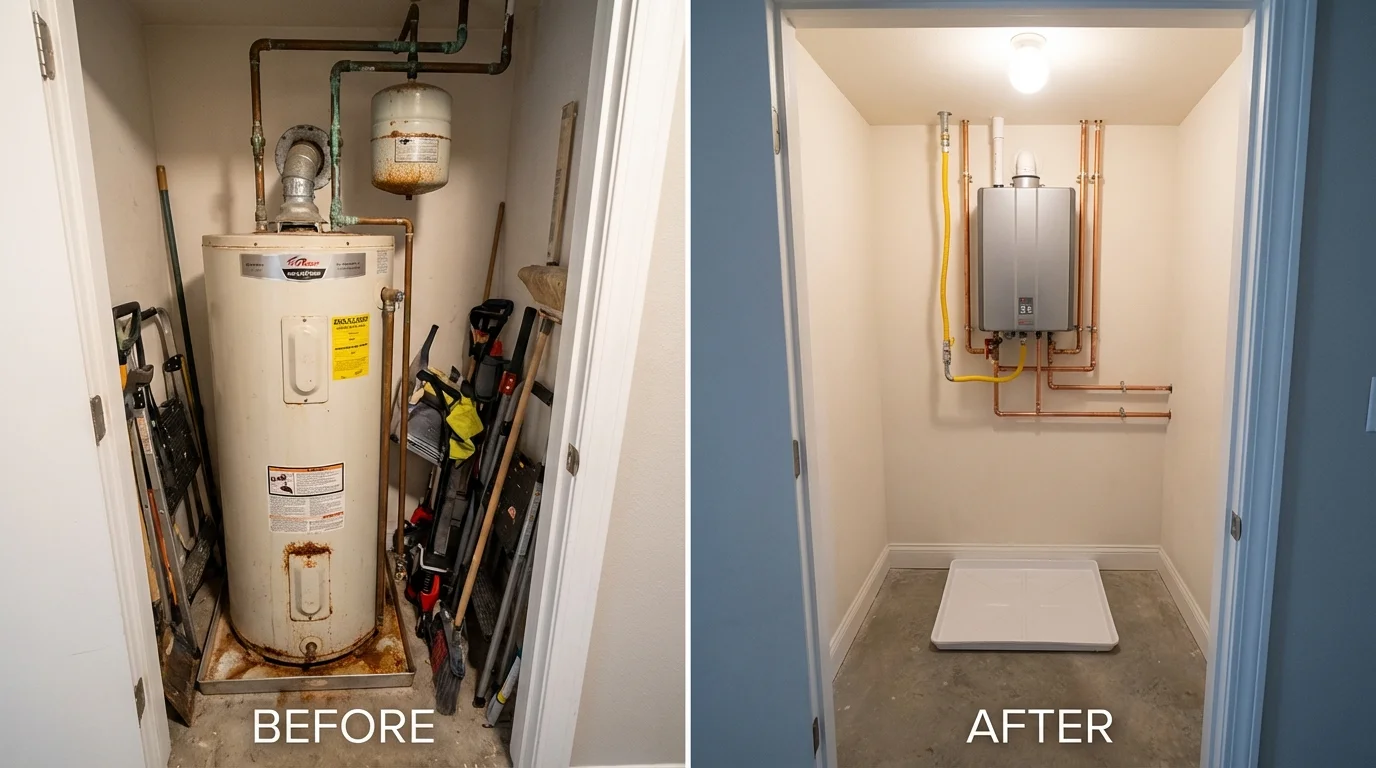 Tank water heater versus wall-mounted tankless unit comparison for Langdon, ND homeowners